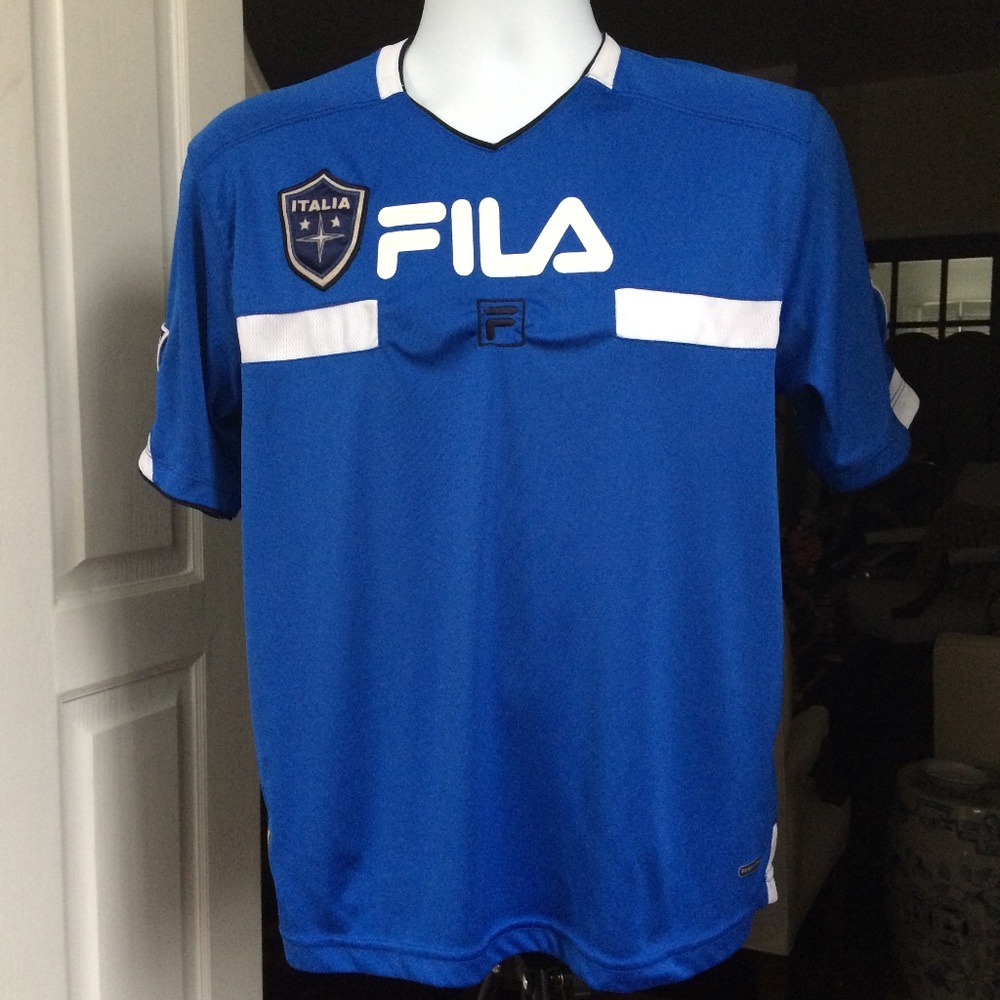 Mens Fila ITALIA JERSEY #9 Soccer Blue White